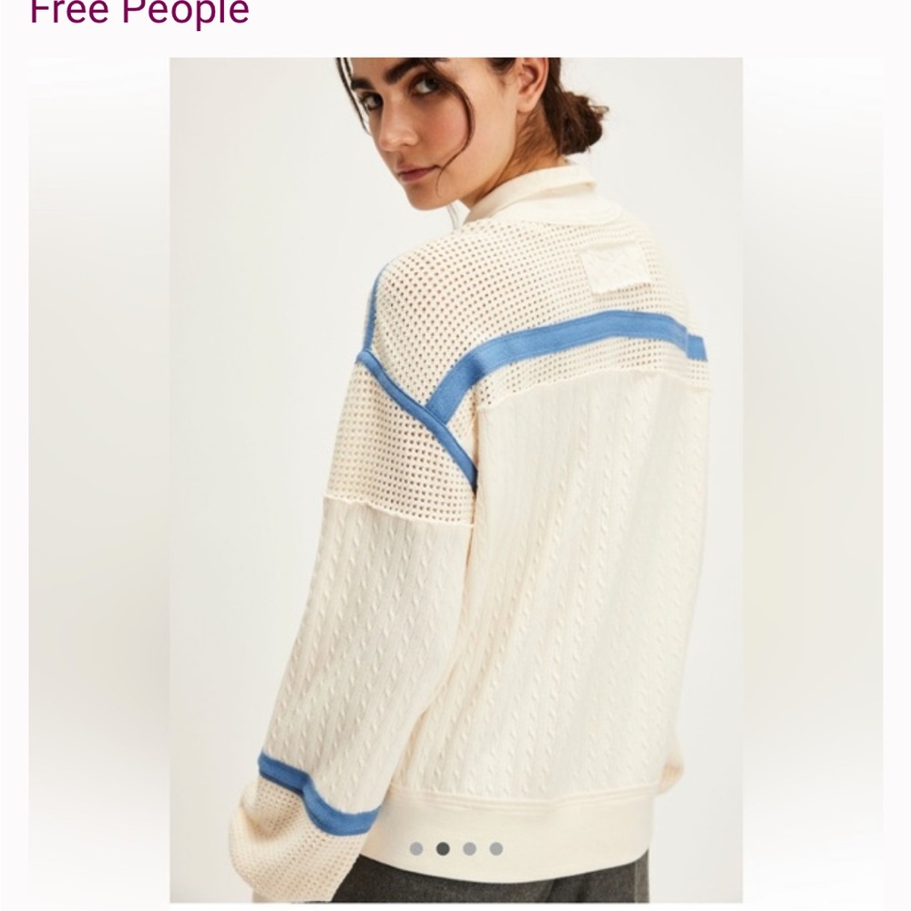 We The Free Aurora zip up Ivory and Blue Women's Jacket NWT size XS - Picture 4 of 15